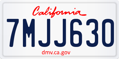 CA license plate 7MJJ630