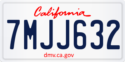CA license plate 7MJJ632