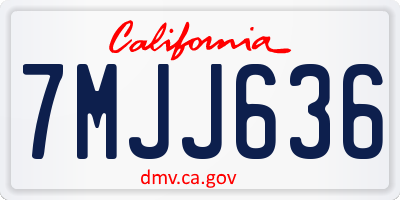 CA license plate 7MJJ636