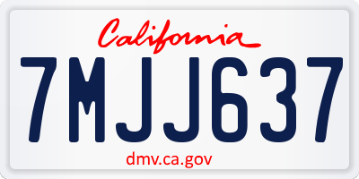CA license plate 7MJJ637