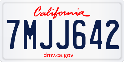 CA license plate 7MJJ642