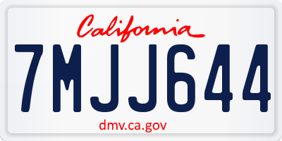 CA license plate 7MJJ644