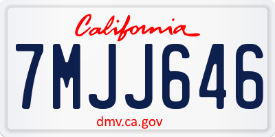 CA license plate 7MJJ646