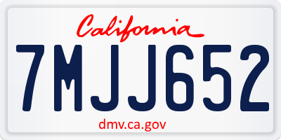 CA license plate 7MJJ652