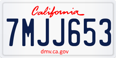 CA license plate 7MJJ653
