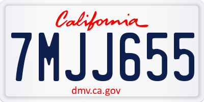 CA license plate 7MJJ655