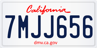 CA license plate 7MJJ656
