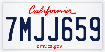 CA license plate 7MJJ659