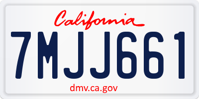 CA license plate 7MJJ661