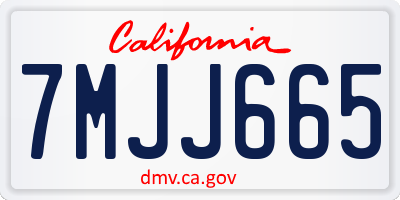 CA license plate 7MJJ665
