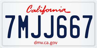 CA license plate 7MJJ667