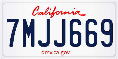 CA license plate 7MJJ669