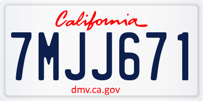CA license plate 7MJJ671