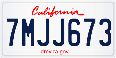 CA license plate 7MJJ673