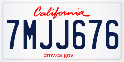 CA license plate 7MJJ676