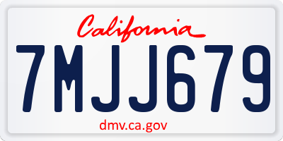 CA license plate 7MJJ679