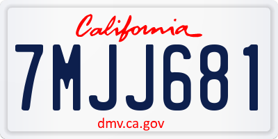 CA license plate 7MJJ681