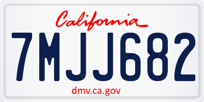 CA license plate 7MJJ682