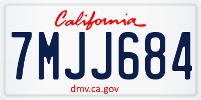 CA license plate 7MJJ684