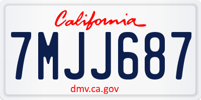 CA license plate 7MJJ687
