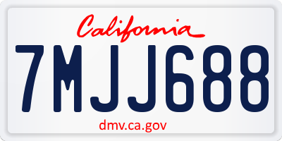 CA license plate 7MJJ688