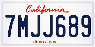 CA license plate 7MJJ689