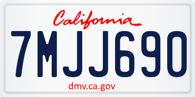 CA license plate 7MJJ690