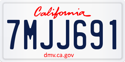 CA license plate 7MJJ691