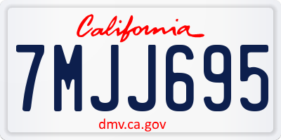 CA license plate 7MJJ695