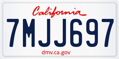 CA license plate 7MJJ697