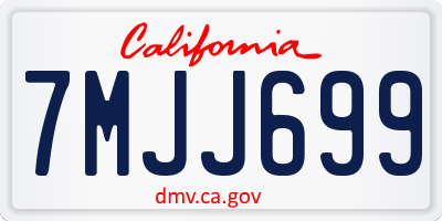 CA license plate 7MJJ699