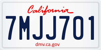 CA license plate 7MJJ701