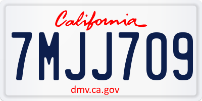 CA license plate 7MJJ709