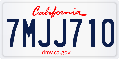 CA license plate 7MJJ710