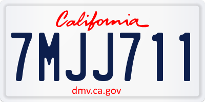CA license plate 7MJJ711