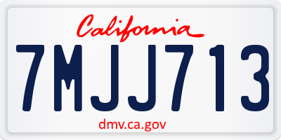 CA license plate 7MJJ713