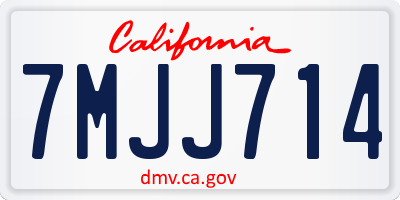 CA license plate 7MJJ714