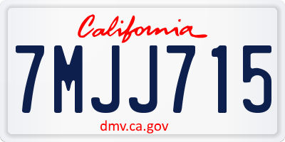 CA license plate 7MJJ715