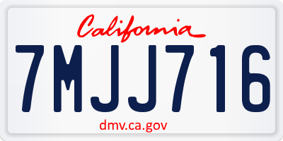 CA license plate 7MJJ716