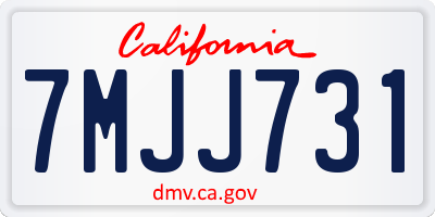 CA license plate 7MJJ731