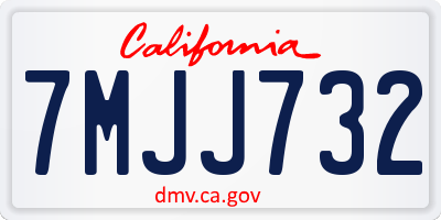 CA license plate 7MJJ732