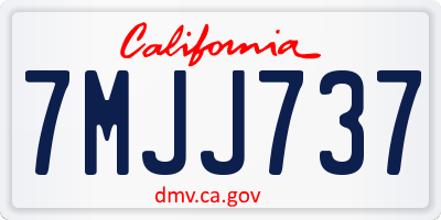CA license plate 7MJJ737