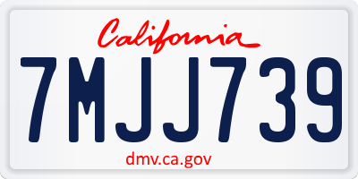 CA license plate 7MJJ739