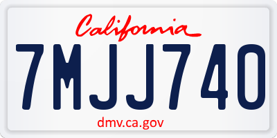 CA license plate 7MJJ740