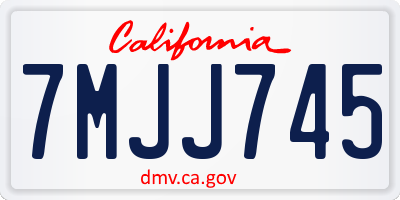 CA license plate 7MJJ745