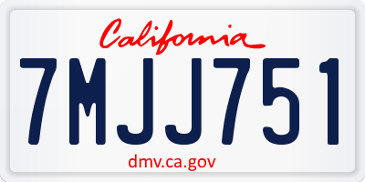 CA license plate 7MJJ751