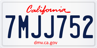 CA license plate 7MJJ752
