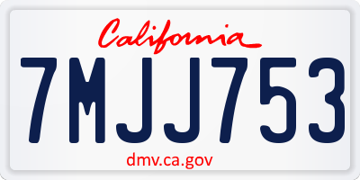 CA license plate 7MJJ753