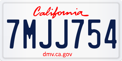 CA license plate 7MJJ754