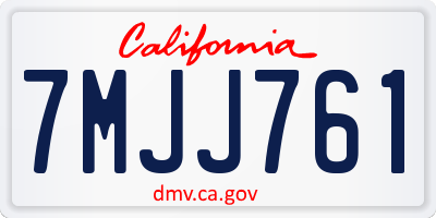 CA license plate 7MJJ761